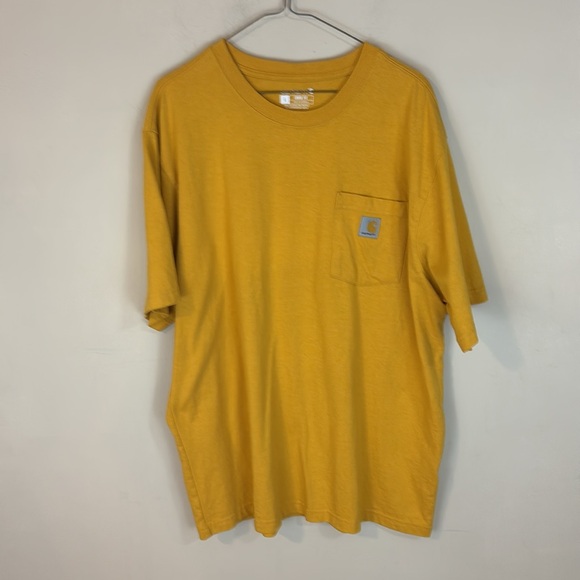 Carhartt Loose Fit Gold Mustard Pocket Tee T-shirt Size Large - Picture 1 of 13
